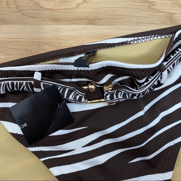 BCBGMaxAzria Zebra Print Brown Bikini Bottom NWT Large - Picture 3 of 6